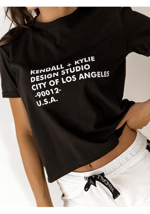 Kendall + Kylie T-Shirt Κοντομάνικο Μαύρο - Keep On Confidence